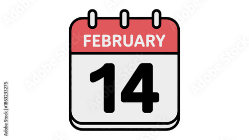 Valentine's Day Calendar: A detailed view of a calendar highlighting the 14th of February, commemorating a special occasion of love and affection.