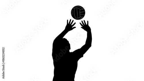 Black vector silhouette illustration of a pregnant woman body holding a ball with her hand as a shadow art sign of a person