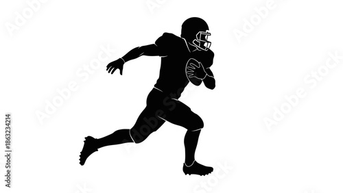 Silhouette of a young woman running in an active sports pose