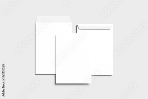 Blank C4 envelope for mockups - 3D Rendering 