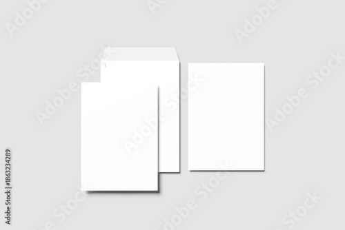 Blank C4 envelope for mockups - 3D Rendering 