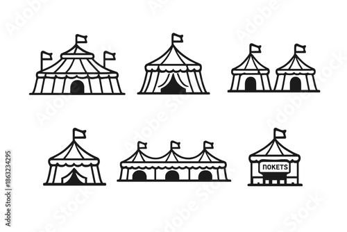 Circus Tent Icons