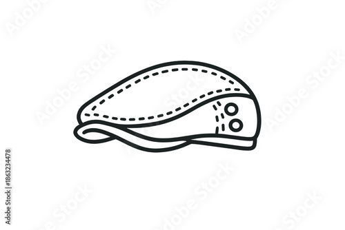 Flat cap icon with stitching detail
