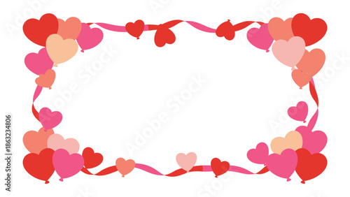 Frame of Love: A delightful frame design formed with hearts and ribbons, perfect for conveying messages of love and affection. Capturing the essence of romance and care.