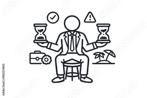 Businessperson balancing work and leisure time