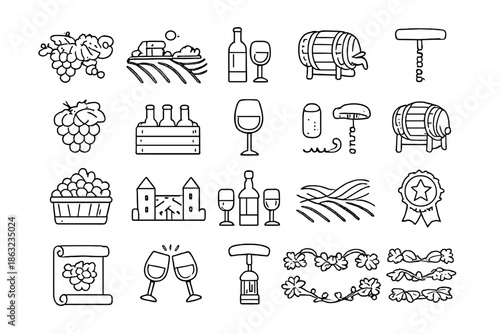 Wine Icons Set