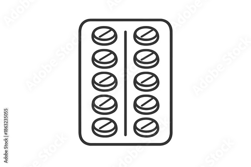 Pill blister pack icon
