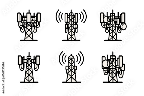 Communication tower icons