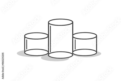 Three Cylinders on a Pedestal