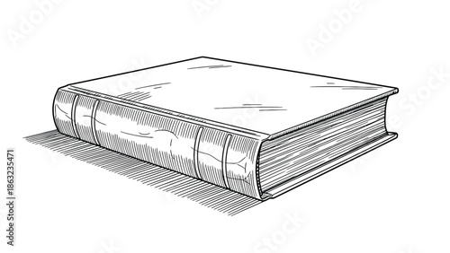 Hardcover Book With Thick Pages Resting On A Surface, Classic Literature And Knowledge