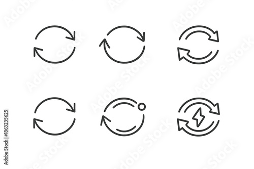 Collection of refresh or recycle icons