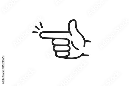 Gesture icon of a hand pointing left with three fingers extended