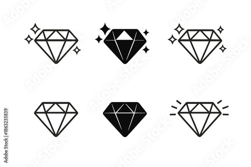 Diamond Icons on Gradient Background