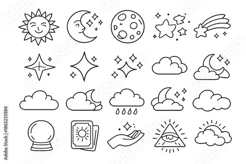 Celestial and Mystical Icons Set