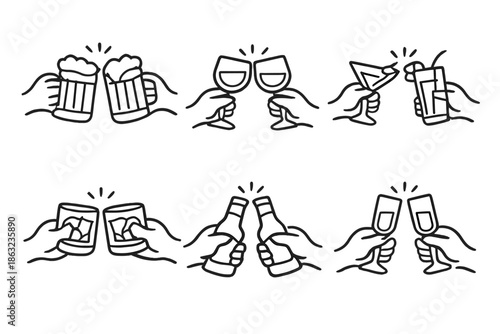 Diverse Drink Cheers Montage