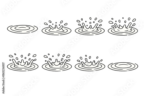 Water splash animation sequence