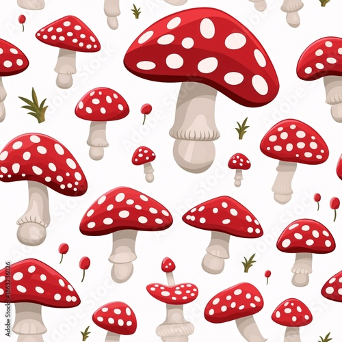 Mushroom pattern, mushroom seamless pattern, cute mushroom pattern, mushroom repeating pattern, mushroom digital paper, forest pattern, fairy mushroom, autumn mushroom