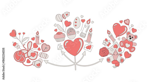 Love's Whispers: A captivating arrangement of sweet, heart-shaped symbols, whispering tales of romance, devotion, and tender emotions.