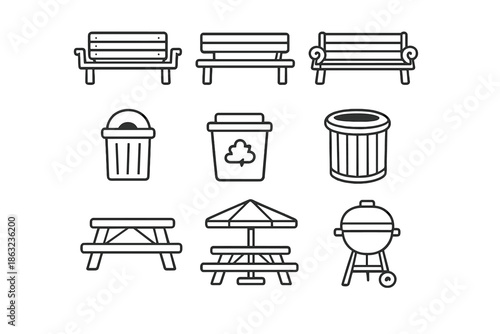 Outdoor Furniture and Amenities Icons