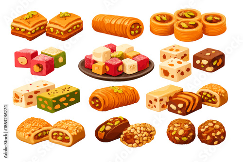 Assortment of Delicious Middle Eastern Sweets