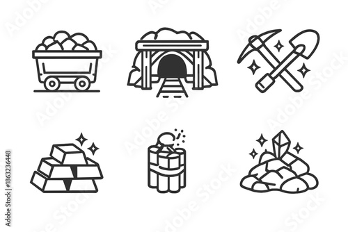 Mining Icons Set