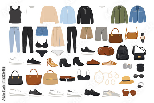Fashion Outfit Collection Flat Lay