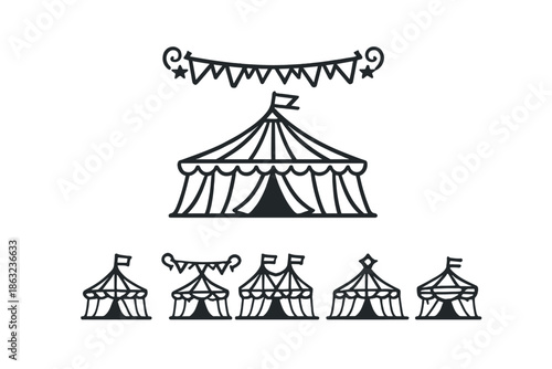 Circus Tent Icon Set
