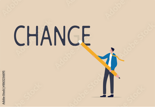 Turn change into chance, transformation for business opportunity, evolve to survive and win business competition concept, smart businessman using eraser to erase alphabet from change to be chance