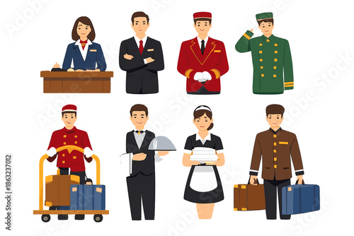 Hotel Staff Characters Illustration