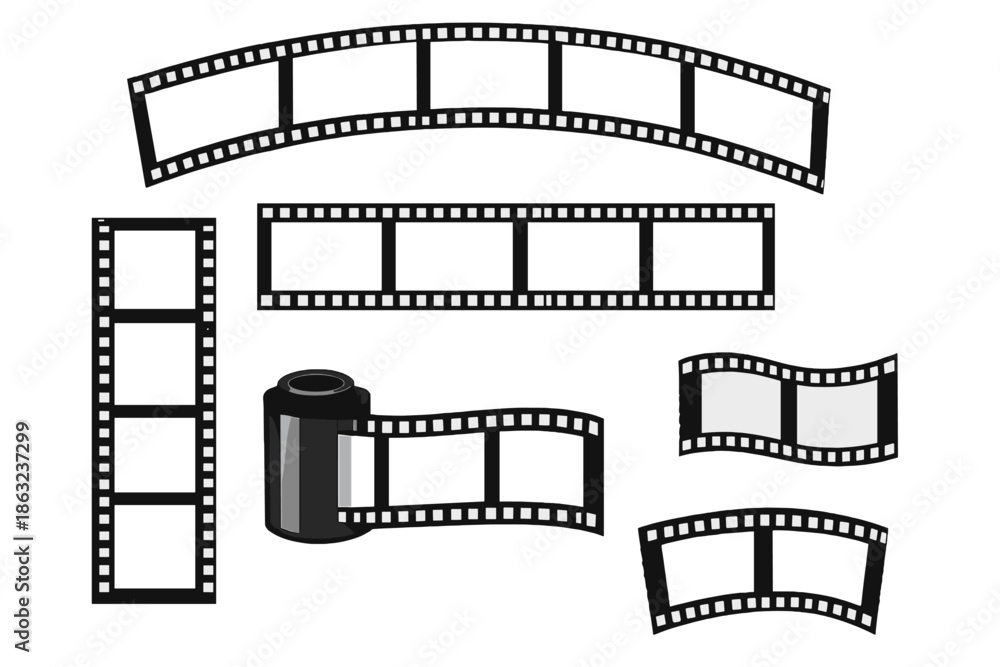 Fototapeta premium Collection of Film Strips and Reel