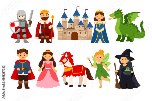 Fantasy Characters and Castle Illustration