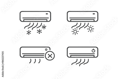 Air conditioning modes icons