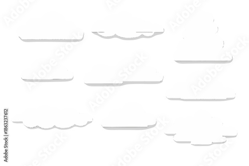 Stylized White Clouds on Gradient Background