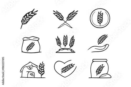 Collection of Wheat Icons