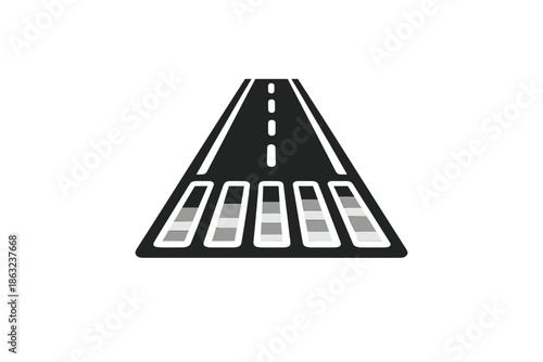 Abstract runway with light bars