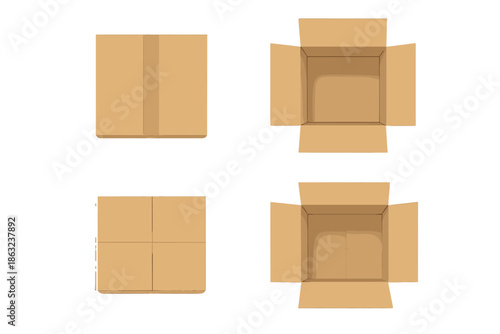 Overhead View of Cardboard Boxes