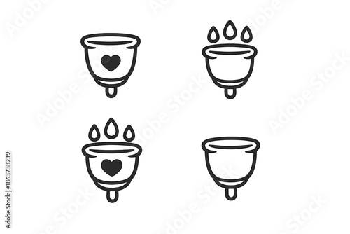 Wallpaper Mural Menstrual Cup Icons Torontodigital.ca