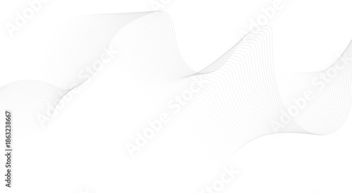 Abstract wave element for design. Digital frequency track equalizer. Wave with lines created using blend tool. Curved wavy line, smooth stripe.