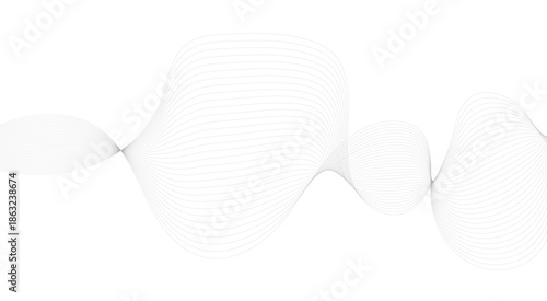 Abstract wave element for design. Digital frequency track equalizer. Wave with lines created using blend tool. Curved wavy line, smooth stripe.