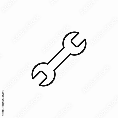 adjustable open wrench icon sign vector
