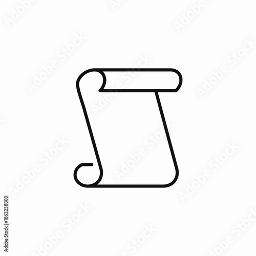 blank paper scroll icon sign vector