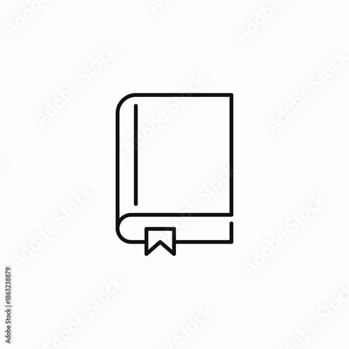 closed book bookmark icon sign vector