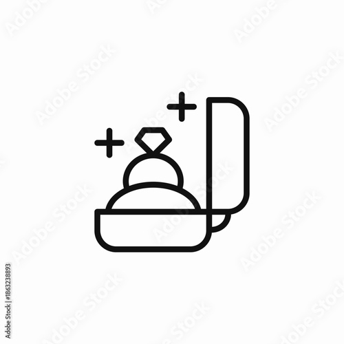 diamond ring proposal icon sign vector