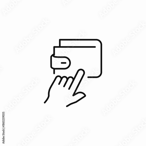 finger taps wallet icon sign vector