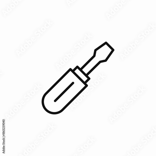 flathead screwdriver tool icon sign vector