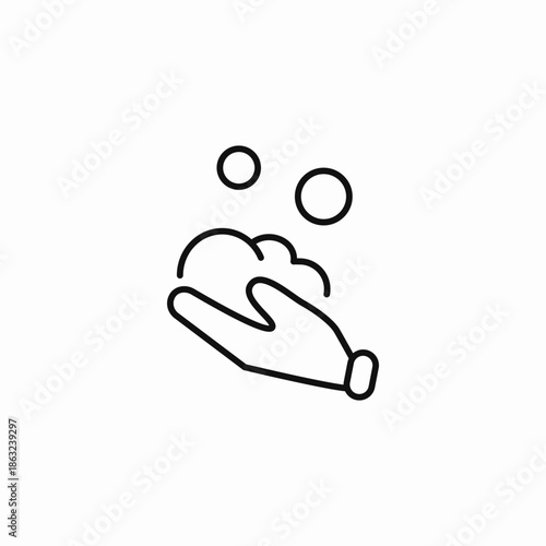hand soap bubbles icon sign vector