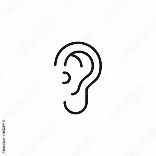 human body ear icon sign vector