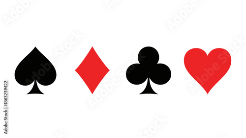 Set Suit deck of playing cards on white background. Vector illustration