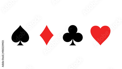 Set Suit deck of playing cards on white background. Vector illustration