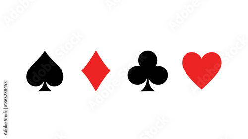 Set Suit deck of playing cards on white background. Vector illustration